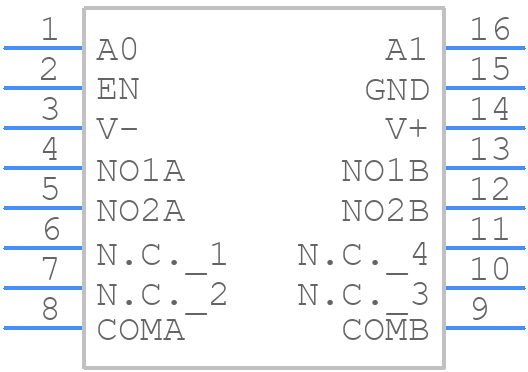 MAX4519EEE+ - Analog Devices - PCB symbol