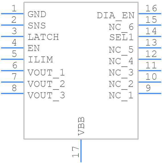 TPS1HB16AQPWPRQ1 - Texas Instruments - PCB symbol