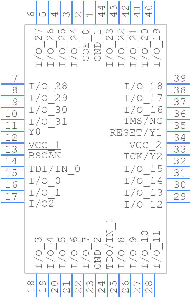 ispLSI 2032VE-225LJ44 - Lattice Semiconductor - PCB symbol