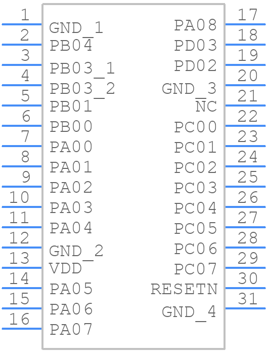 BGM220PC22WGA2 - Silicon Labs - PCB symbol