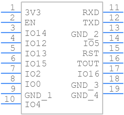 ESP-WROOM-02U(M1102H1600UH3Q0) - Espressif Systems - PCB symbol