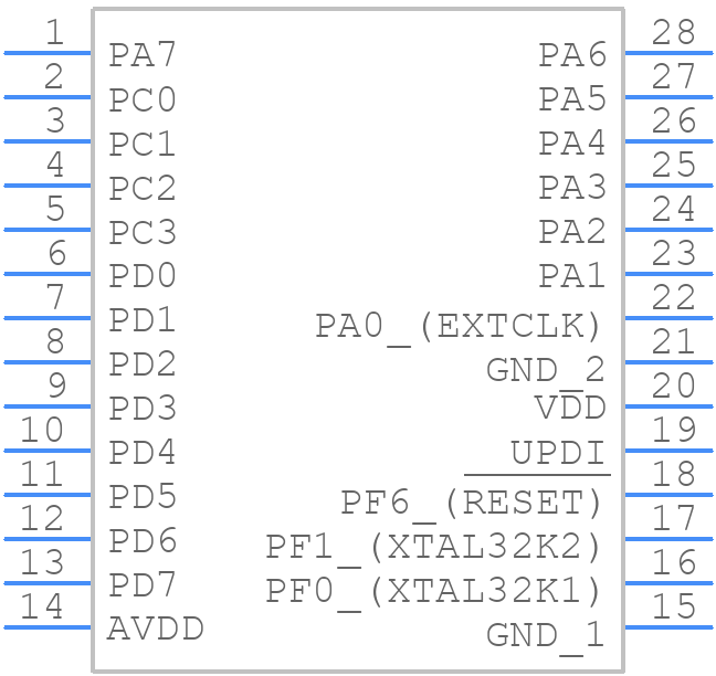 AVR128DA28T-I/SS - Microchip - PCB symbol