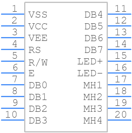 LCD1602 - Waveshare - PCB symbol
