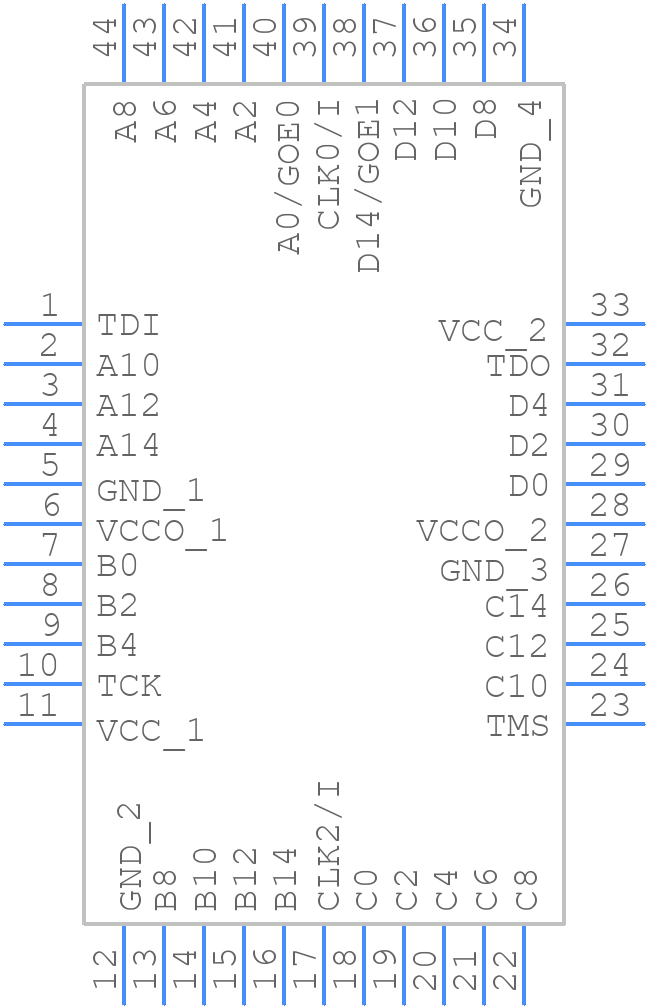 LC4064V-75TN44I - Lattice Semiconductor - PCB symbol