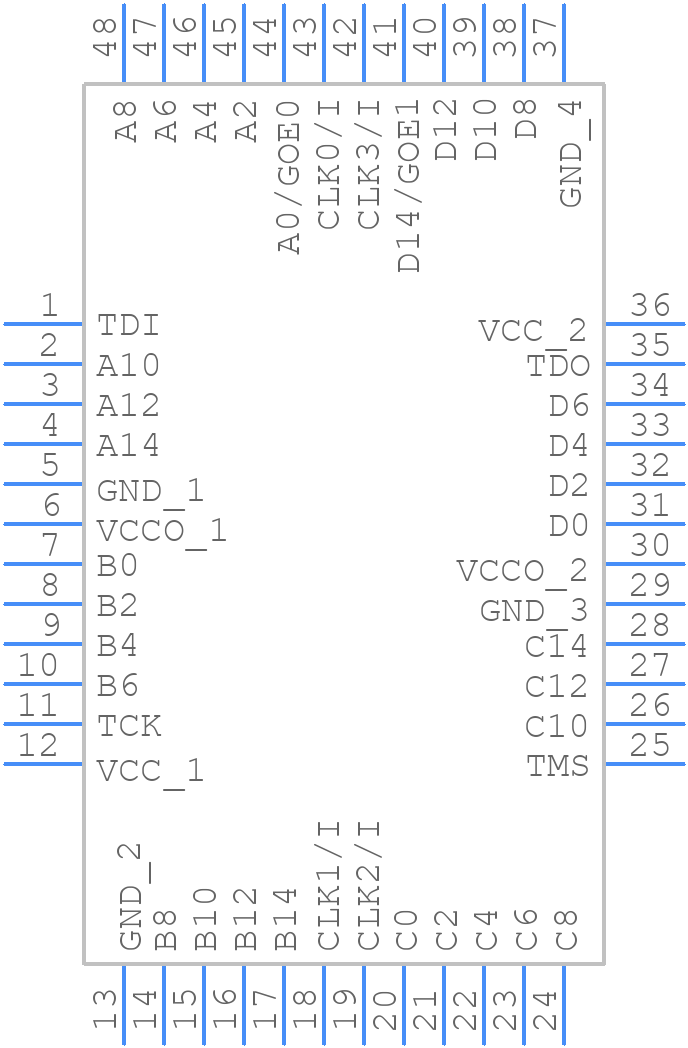 LC4064B-5TN48C - Lattice Semiconductor - PCB symbol