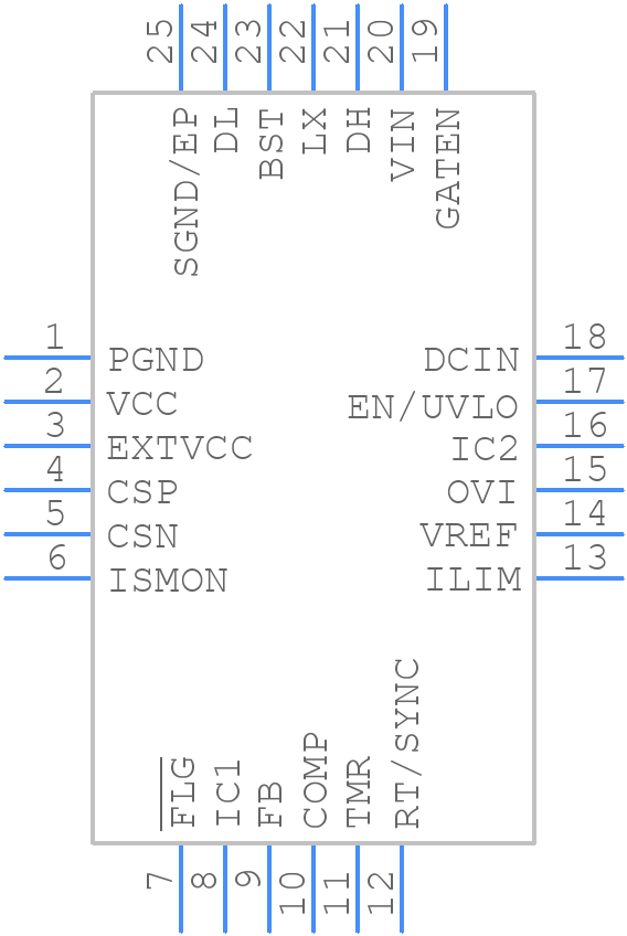 MAX17701ATG+ - Analog Devices - PCB symbol