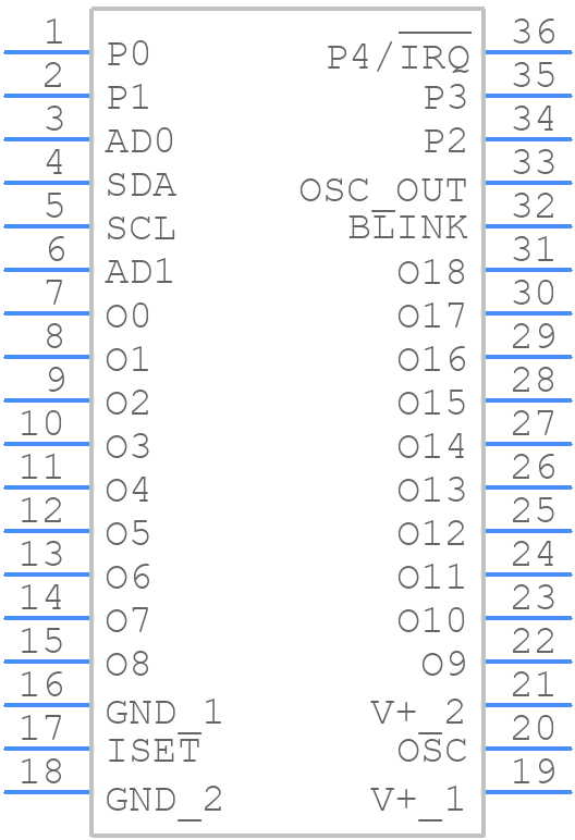 MAX6955AAX+ - Analog Devices - PCB symbol