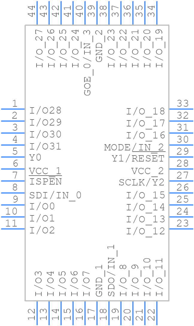 ISPLSI 1016E-100LT44 - Lattice Semiconductor - PCB symbol