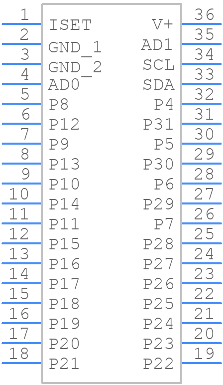 MAX6956AAX+ - Analog Devices - PCB symbol