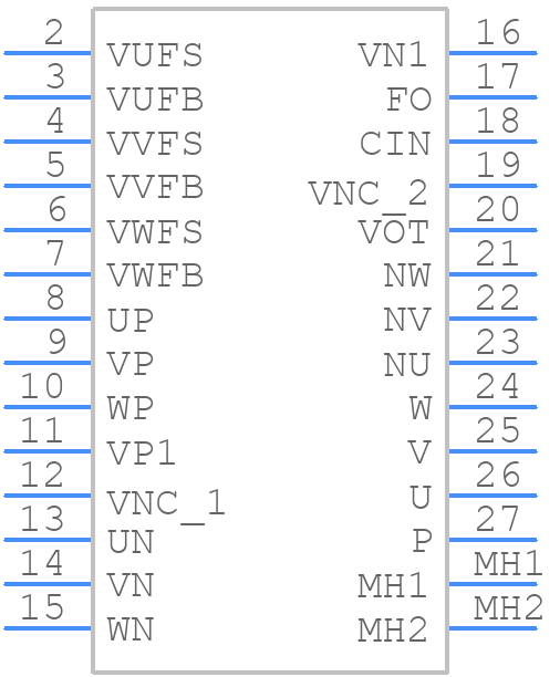 SLIMDIP-W500 - Mitsubishi - PCB symbol