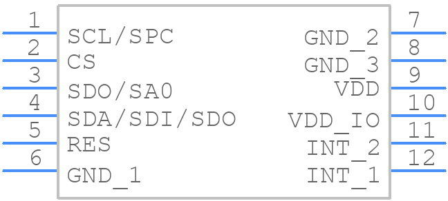 LIS2DE12TR - STMicroelectronics - PCB symbol