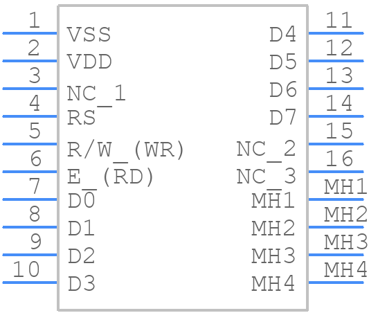 EA W202-XDLG - Display Visions - PCB symbol
