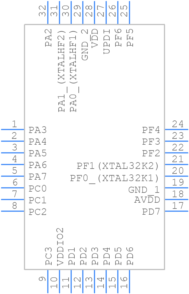 AVR128DB32-I/PT - Microchip - PCB symbol