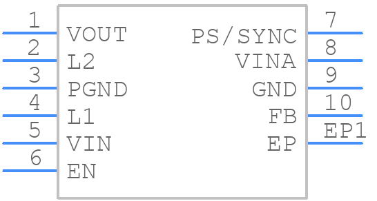 TPS63001DRCR - Texas Instruments - PCB symbol