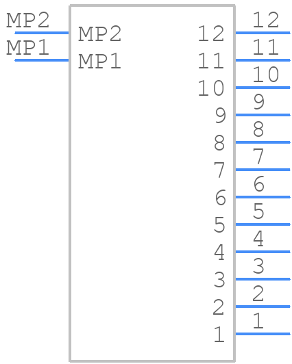 BM12B-PASS-1-TFT(LF)(SN) - JST (JAPAN SOLDERLESS TERMINALS) - PCB symbol