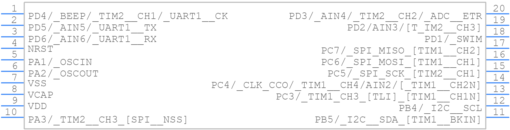 STM8S103F3P6 - STMicroelectronics - PCB symbol