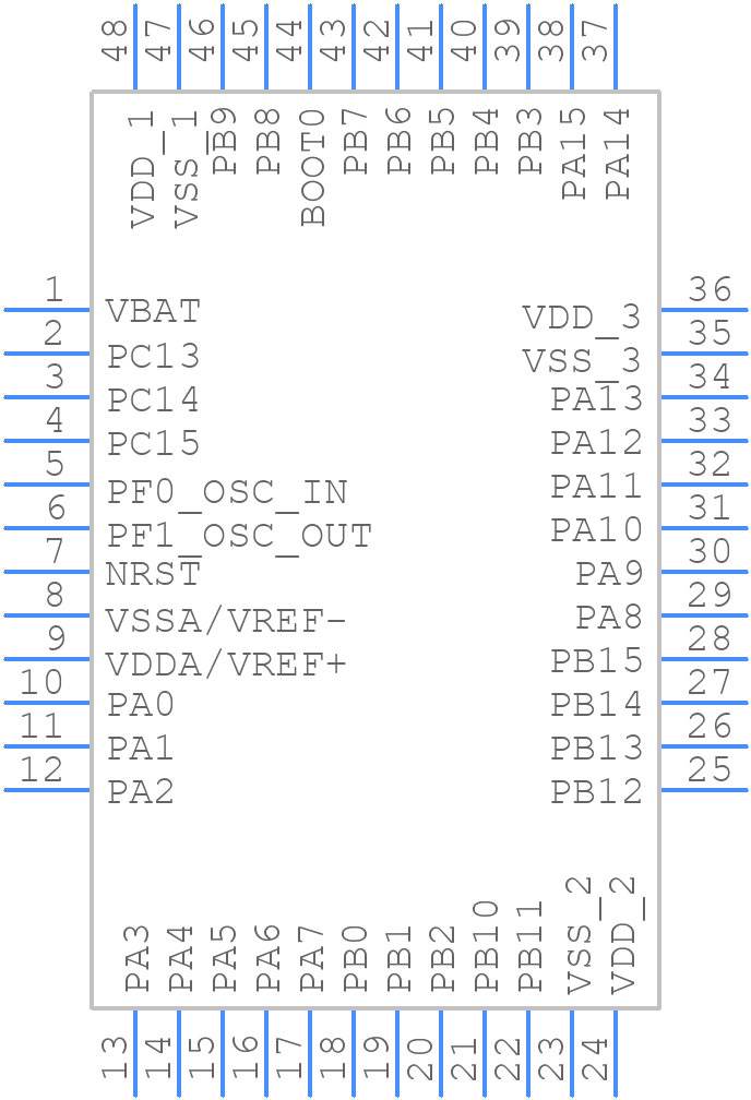 STM32F302C8T7TR - STMicroelectronics - PCB symbol