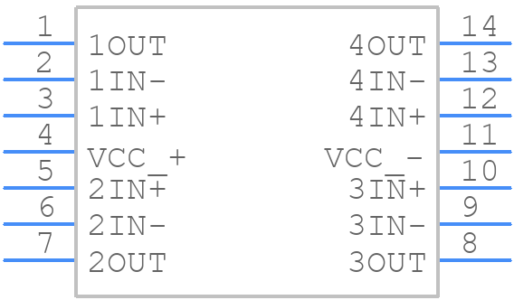 TLE2074MJB - Texas Instruments - PCB symbol