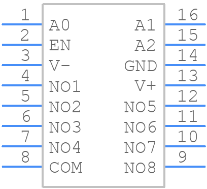 MAX4638ESE+ - Analog Devices - PCB symbol