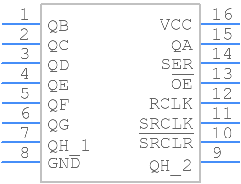 SN74AHCT595DR - Texas Instruments - PCB symbol