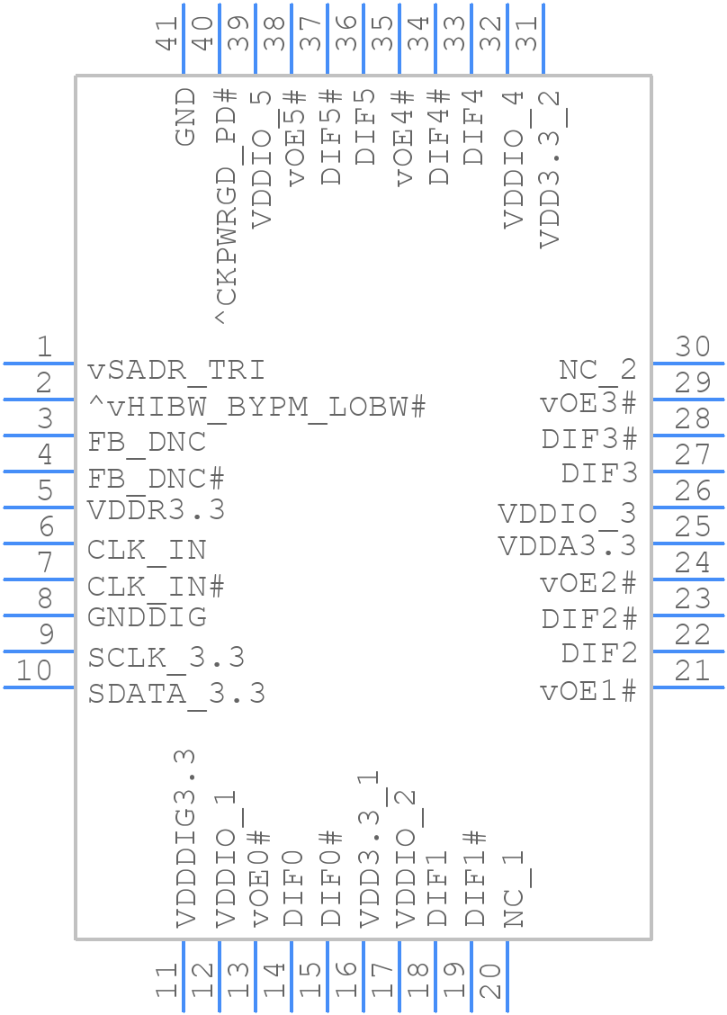 9DBL0651BKILF - Renesas Electronics - PCB symbol