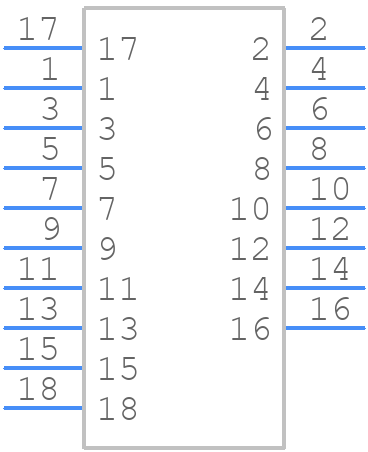 PCN10HD-16P-2.54DSA(72) - Hirose - PCB symbol