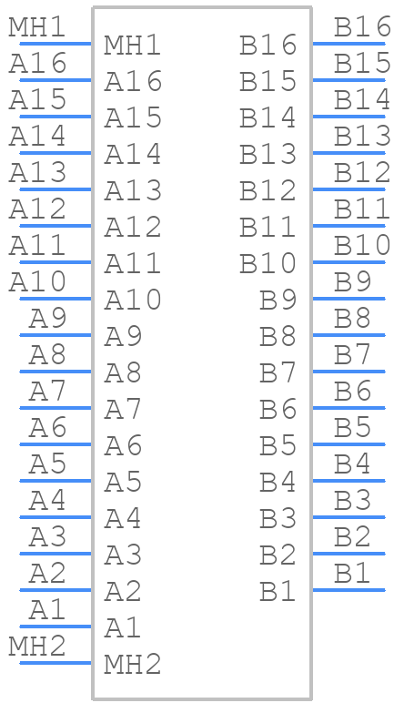 PCN10HB-32P-2.54DSA(72) - Hirose - PCB symbol