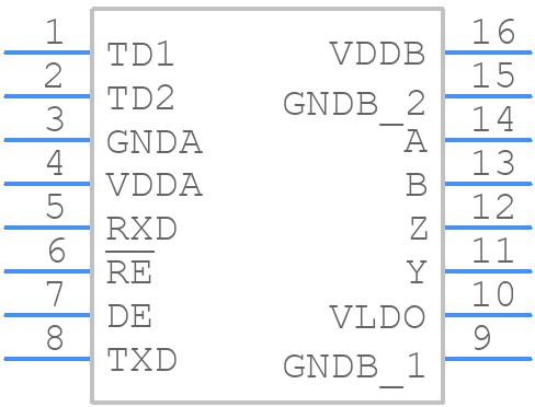 MAX14859GWE+T - Analog Devices - PCB symbol