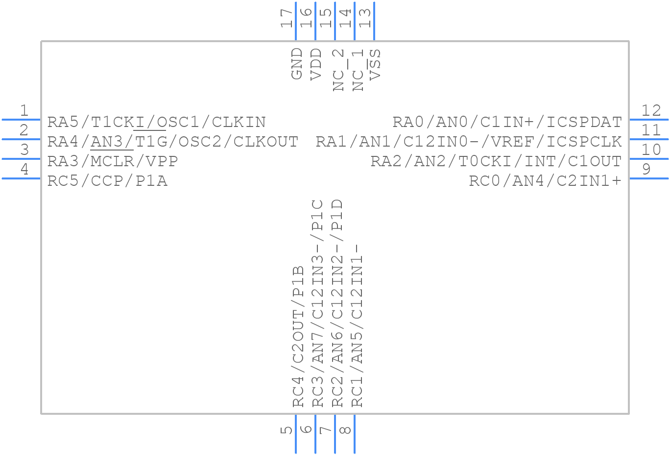 PIC16F616-E/ML - Microchip - PCB symbol