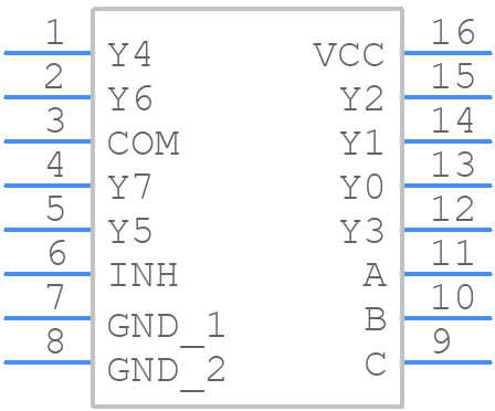 SN74LV4051ADG4 - Texas Instruments - PCB symbol