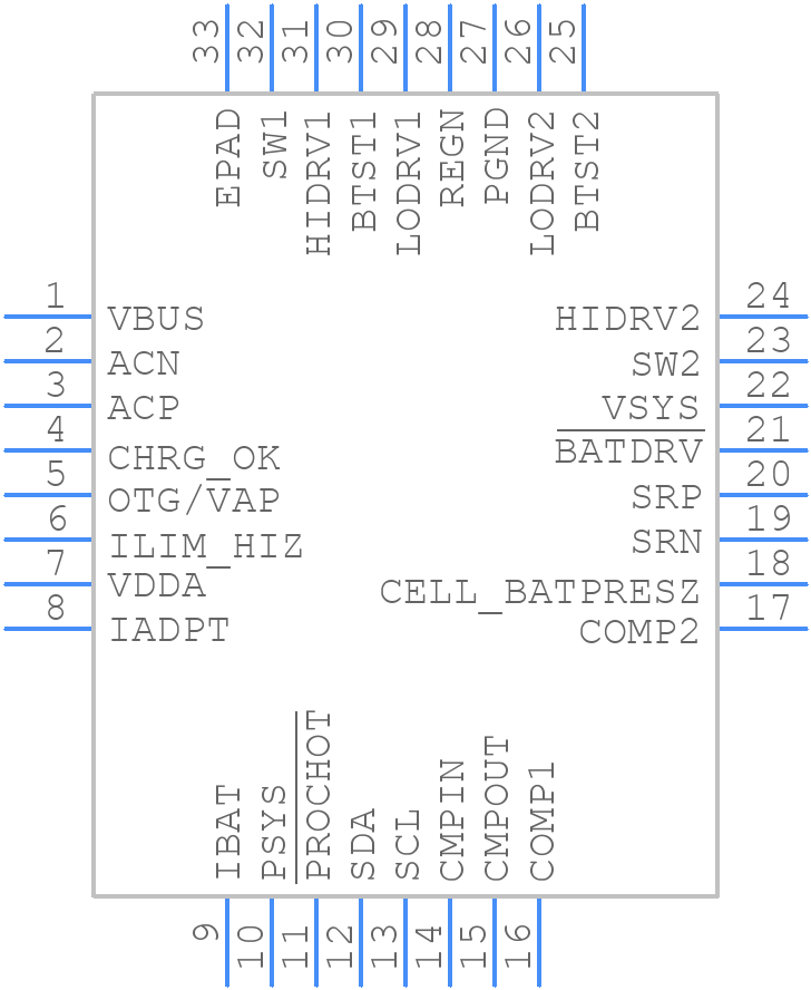 BQ25713RSNR - Texas Instruments - PCB symbol