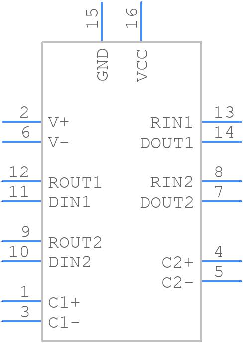 TRS3232CPWG4 - Texas Instruments - PCB symbol