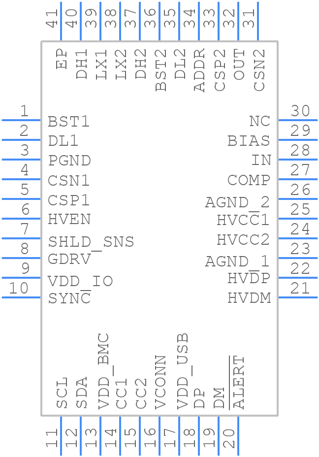 MAX25430AATLF/V+T - Analog Devices - PCB symbol