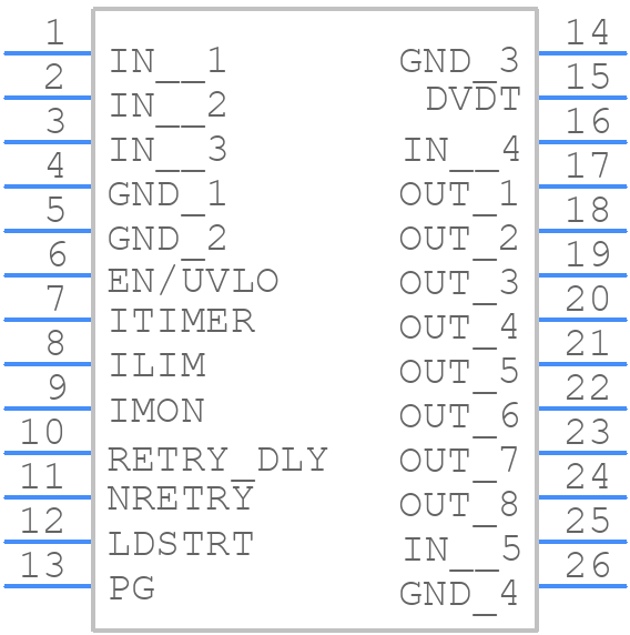 TPS259804ONRGER - Texas Instruments - PCB symbol