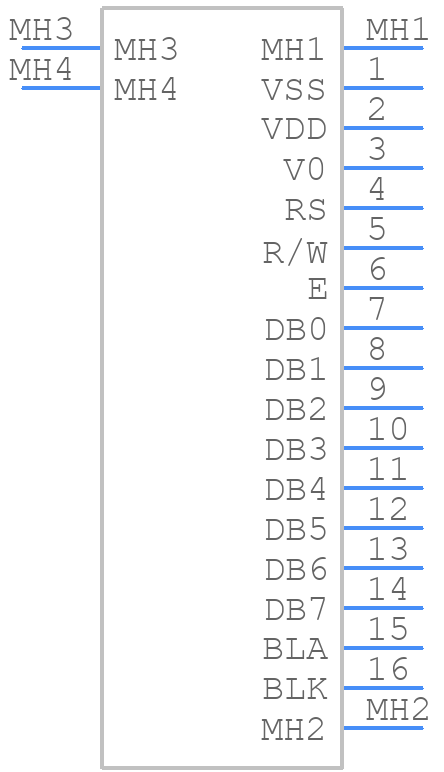 LMB162AFC - Topwin - PCB symbol