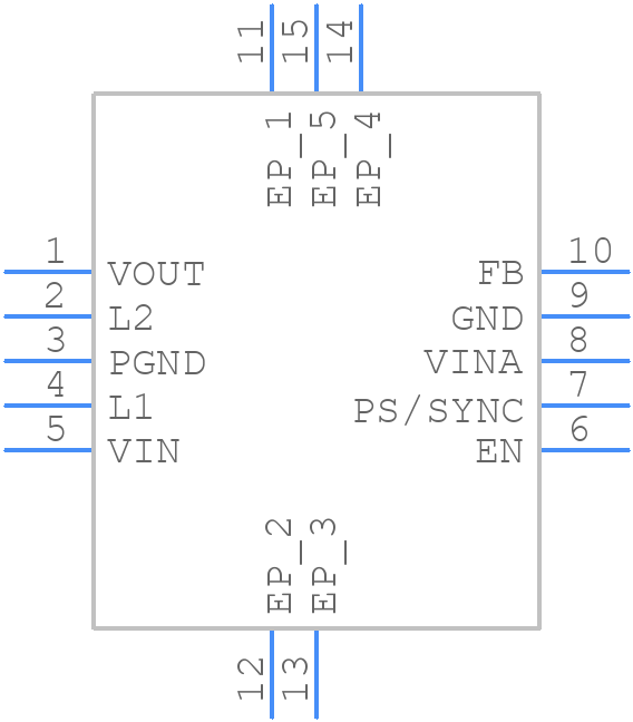 TPS63000DRCT - Texas Instruments - PCB symbol