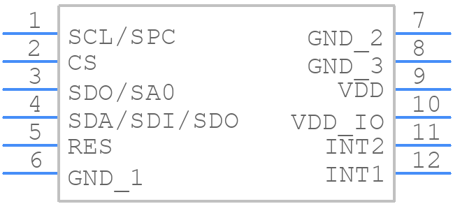 MIS2DHTR - STMicroelectronics - PCB symbol
