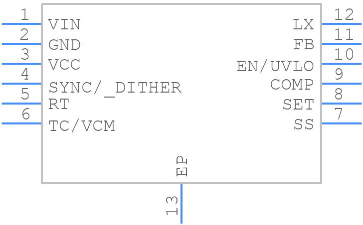 MAX17691BATC+T - Analog Devices - PCB symbol