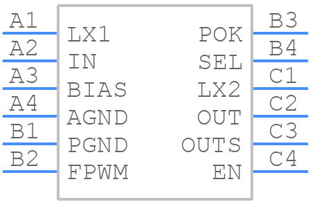 MAX77827CEWC+ - Analog Devices - PCB symbol