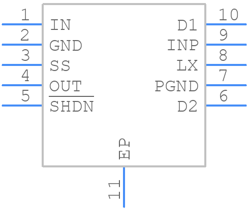 MAX1556ETB+ - Analog Devices - PCB symbol
