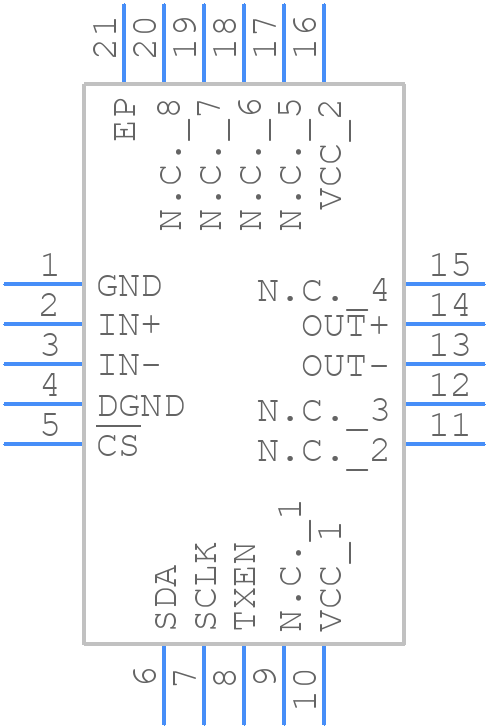 MAX3519ETP+ - Analog Devices - PCB symbol