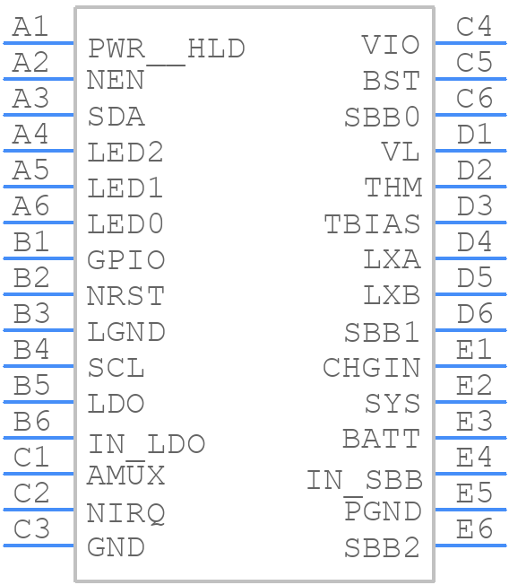 MAX77650BEWV+ - Analog Devices - PCB symbol