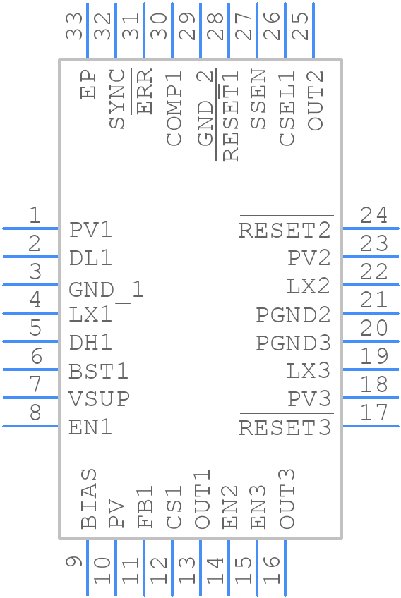 MAX16993AGJE/VY+ - Analog Devices - PCB symbol