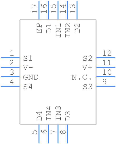 DG212ETE+ - Analog Devices - PCB symbol