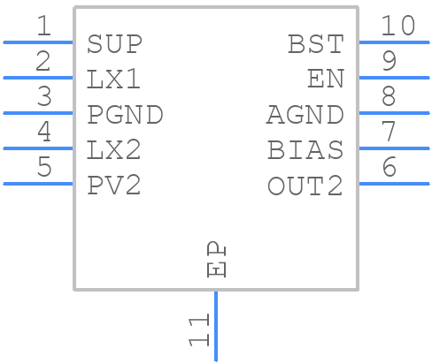 MAX20019ATBA/VY+ - Analog Devices - PCB symbol