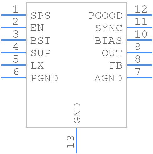 MAX20075DATCC/VY+ - Analog Devices - PCB symbol