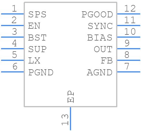 MAX20076ATCC/VY+ - Analog Devices - PCB symbol