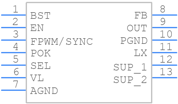 MAX77504AAFC+ - Analog Devices - PCB symbol