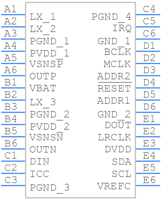 MAX98390DEWV+ - Analog Devices - PCB symbol