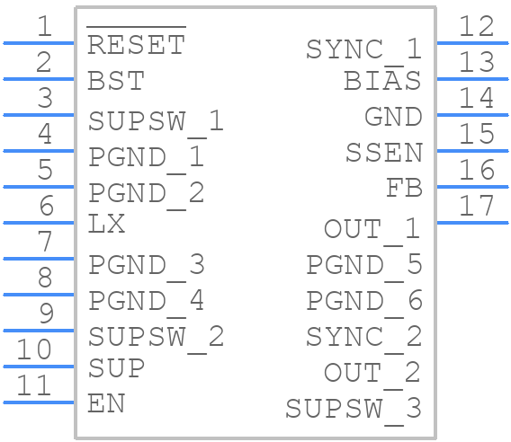 MAX20006EAFOD/VY+ - Analog Devices - PCB symbol